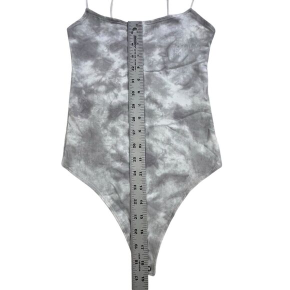Abercrombie & Fitch Soft A&F Collection Tank Bodysuit Women XS Top Gray White - Picture 8 of 9